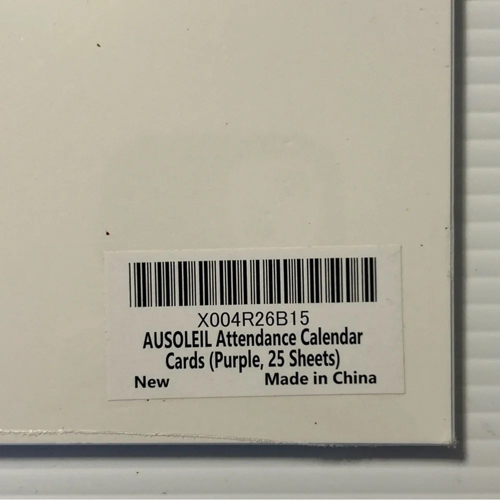 2026 Attendance Calendar Cards Record Tracker Employee (Pack of 25) 8.5 x 11 NEW